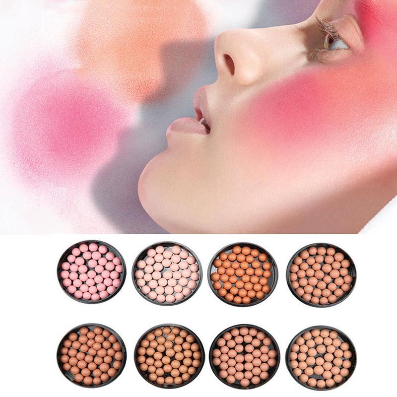 Face Blush Ball Waterproof Blush Highlightr Long Lasting Pigments Matte Oil-control Contouring Blush