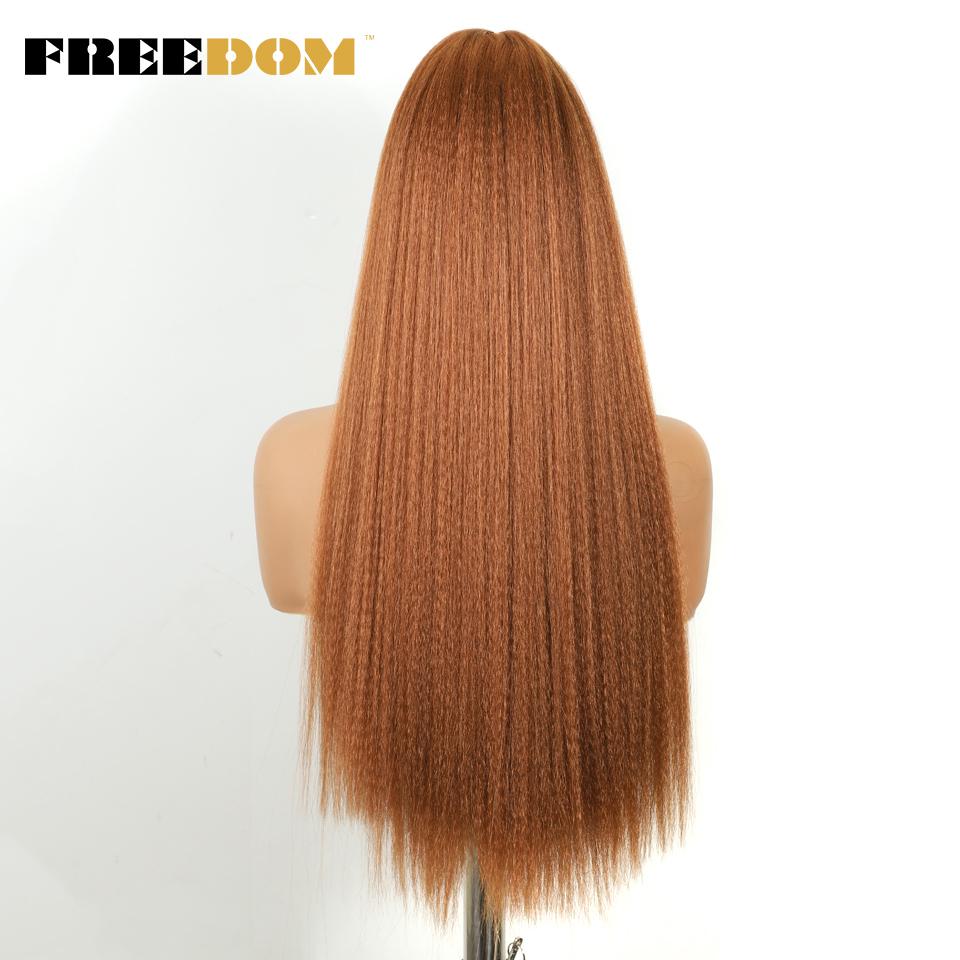 FREEDOM Synthetisches Yaki Fluffy Glattes Häkelhaar 24 Zoll 210g Häkelzöpfe Haare Ombre Braun Weiß Flecht Haarextensions