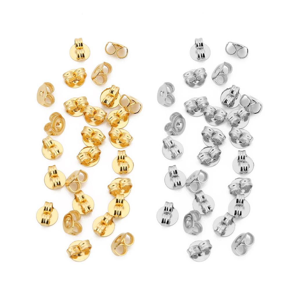 200pcs/Lot Round Stainless Steel Earring Plugs Earring Back Ear Stud Back Ear Stopper for DIY Jewelry Making Finding Wholesale