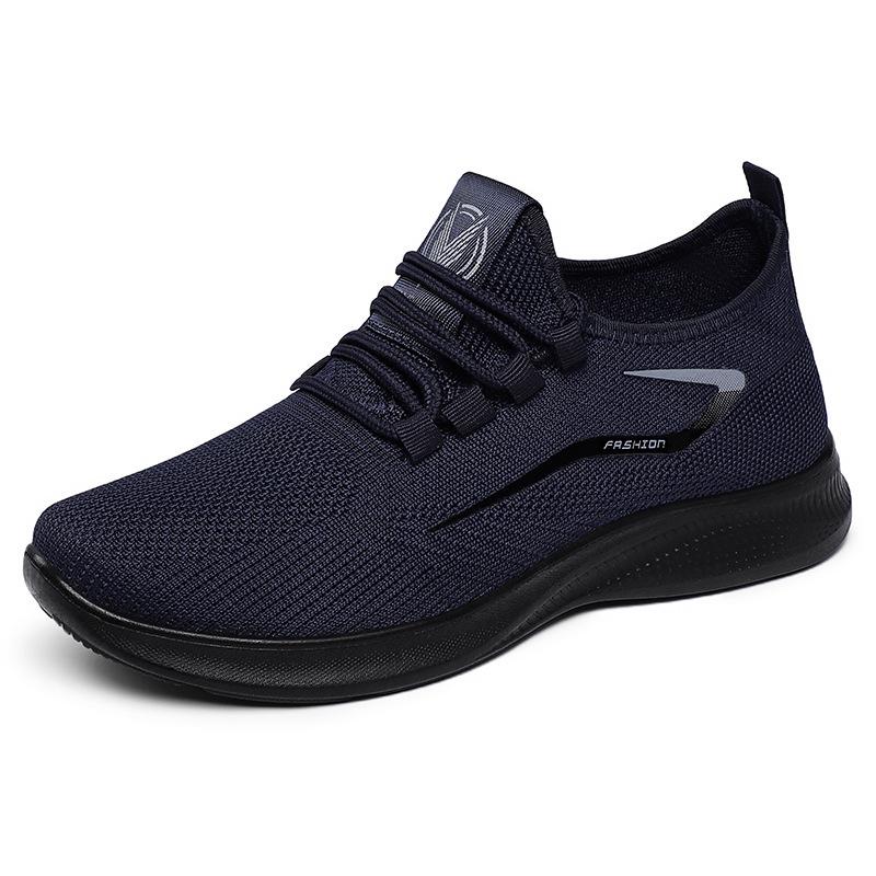 Men's Casual Flyknit Shoes - Plus Size Breathable Mesh with Soft Sole for Comfort