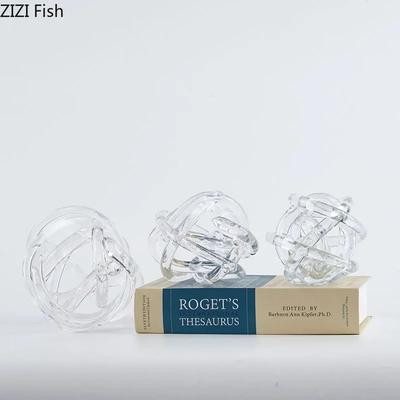 Transparente Glas-Knoten-Statue Unregelmäßiges Hanfseil Abstrakte Handwerkskunst Ornamente Raumästhetik Dekor Kunstwerk Skulptur