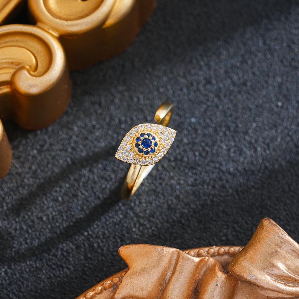 Demon Eye Rotating Blue Eye Adjustable Women's Anxiety Relief Ring
