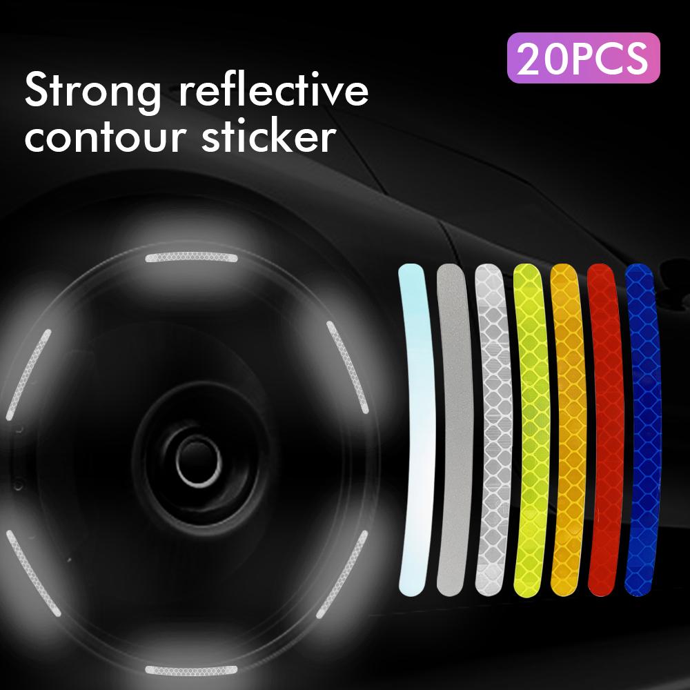 Cars Rims Tire Reflective Tape Car Wheel Hub Reflective Stripes Decorative Stickers Auto Florescent Tapes for Motorcycle Rim