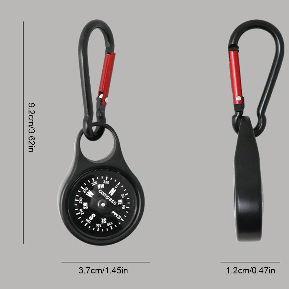 Mini Survival Compass with Carabiner Outdoor Camping Mountaineering Buckle Mini Compass Lightweight Portable Keychain Compass