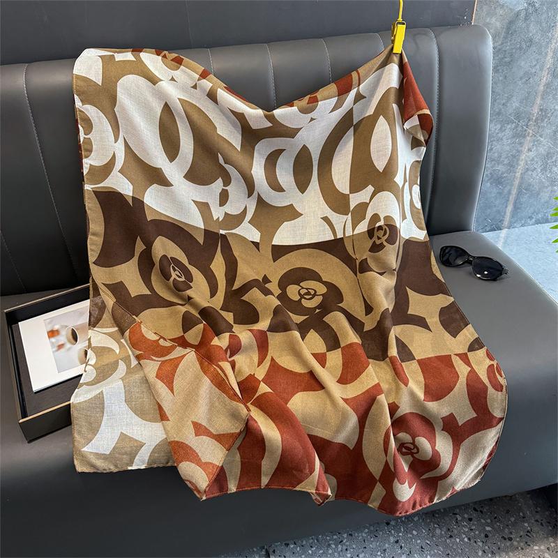 Flower Print Cotton Linen Fashion Luxury Brand Ladies Women Scarf Female Long Shawl Muslim Hijab Wrap Scarves