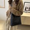 Trendy Casual Pu Tote Bag With Chic Minimalist Style Available In Black Brown Cream Color Perfect For Everyday Outfits