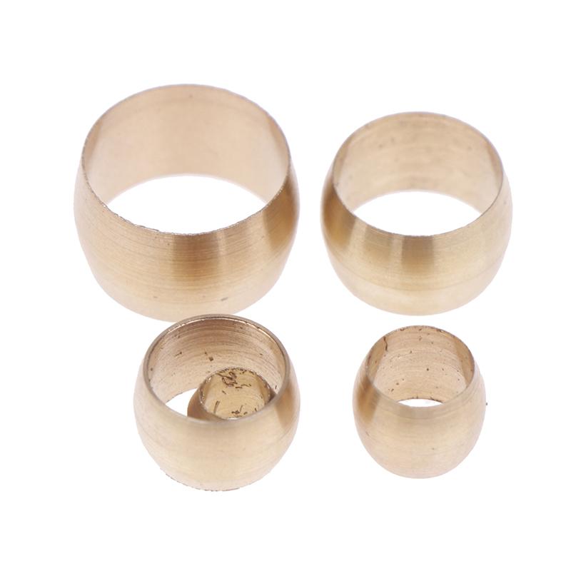 10Pcs 4 6 8 10 12 Mm Tube Brass Ferrule Compression Copper Sleeve Seal Ring Air Hydraulic Pipe Fitting Union Connector