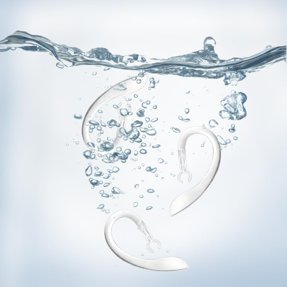 The headphone ear hook is made of silicone 360 degree suitable for wireless headphone ear hook set of 3 material, rotatable, adjustable, lightweight,
