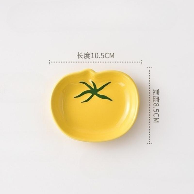 Cute Tomato Shaped Sauce Ceramic Dishes Seasoning Serving Dish Spice Snack Plates Fruit Sushi Bowl Kitchen Tableware Accessories