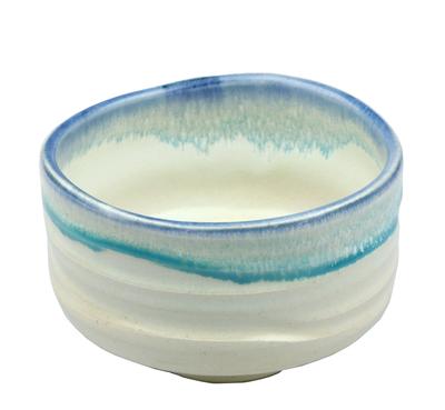 Yamaki Ikai Matcha-Schale Kaneta Shirajun Brennofen Gosu Seiryu Durchmesser x Höhe 8cm F1545 Hellblau 12.5