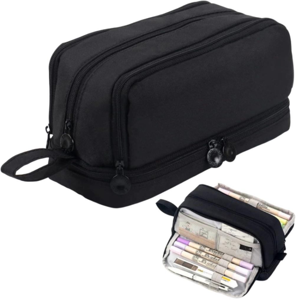 Large Capacity 4-Compartment Pencil Case,Multifunctional Color Pencil Pouch for School Supplies,Unisex Pencil Bag