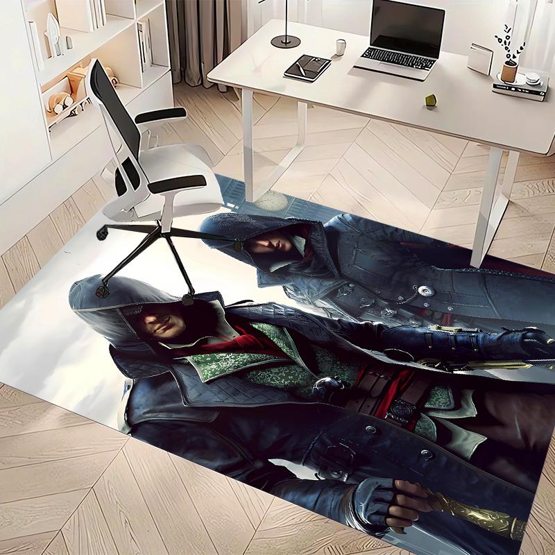 A-Assassin's Creed Bedruckter Saugfähiger Waschbarer Teppich, Rutschfeste Badezimmerteppiche, Küchenteppiche, Yogamatte, Eingangsbereich Wohnzimmer, Camping-Picknickteppiche