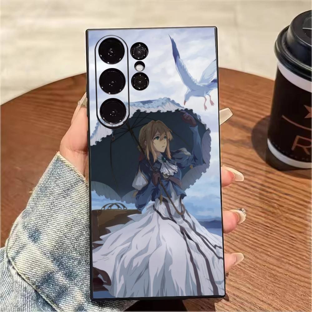 Auto Memory Doll V-Violet E-Evergarden Phone Case For Samsung S25,S24,S21,S22,S23,S20,Ultra,S26,Plus,Fe,Note,5G Black Cover