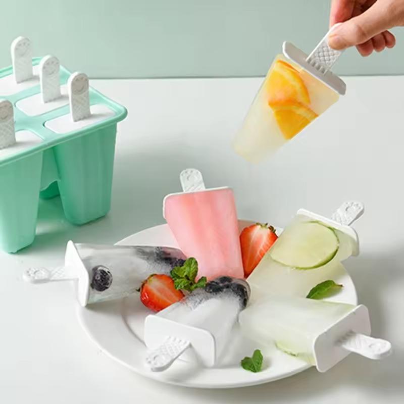 Popsicle Molds 4 Pieces Silicone Ice Pop Molds BPA Free Popsicle Mold Reusable Easy Release Ice Pop Make Homemade Ice Cream