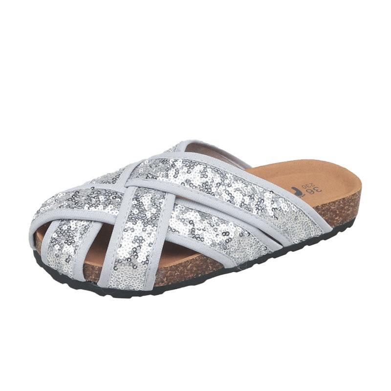 

Baotou half slippers women s summer 2025 new soft bottom non-slip pregnant women cover ugly white lazy slippers 40