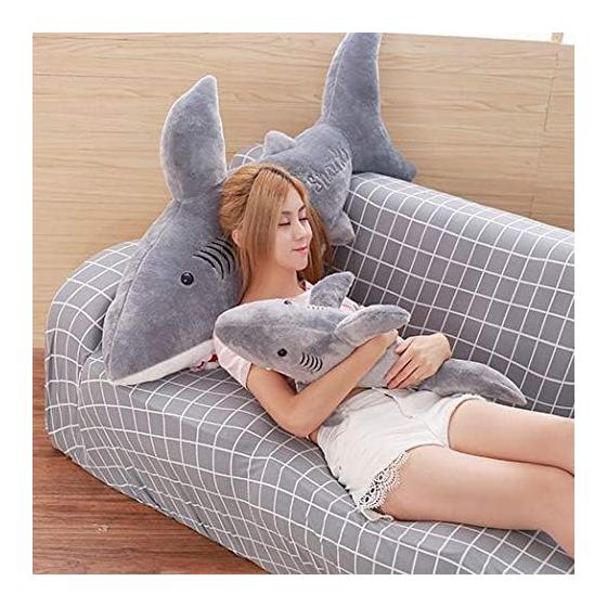 Shark Plush Toy Extra Large 130cm Shark Hugging Pillow/Shark Stuffed Toy/Present/Celebration/Fluffy Stuffed Toy Shark (As Pictured)