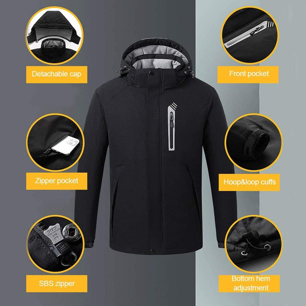 Winter Smart Heating Jacket 8 Zones Heating Coat 3 Gear Temperature Adjustable USB Charging Jacket