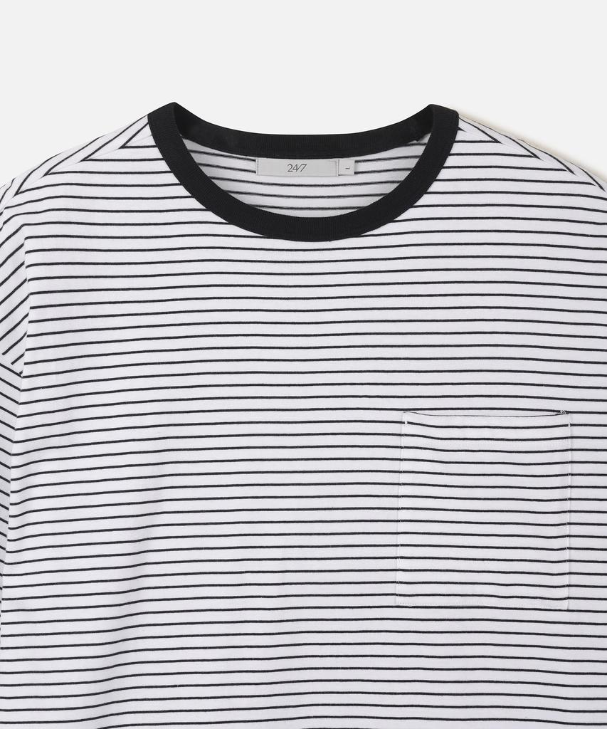 247Silijeu Usa Cotton 20-Count Striped T-Shirt White