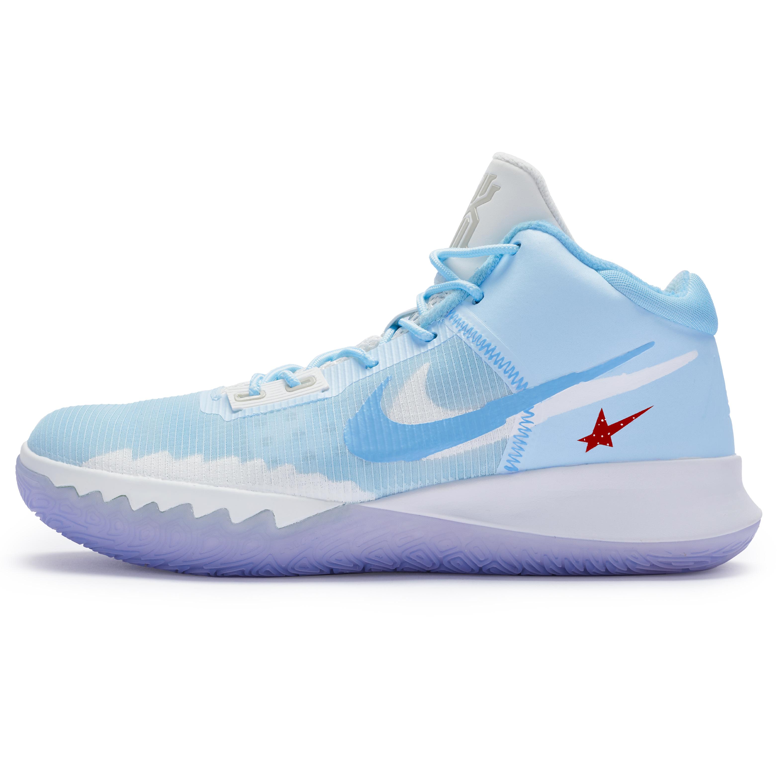 

Nike Flytrap 4 EP Abrasion Resistant Breathable Mid top Performance Basketball Shoes Men s White Blue CT1973-101(Team80-) 44