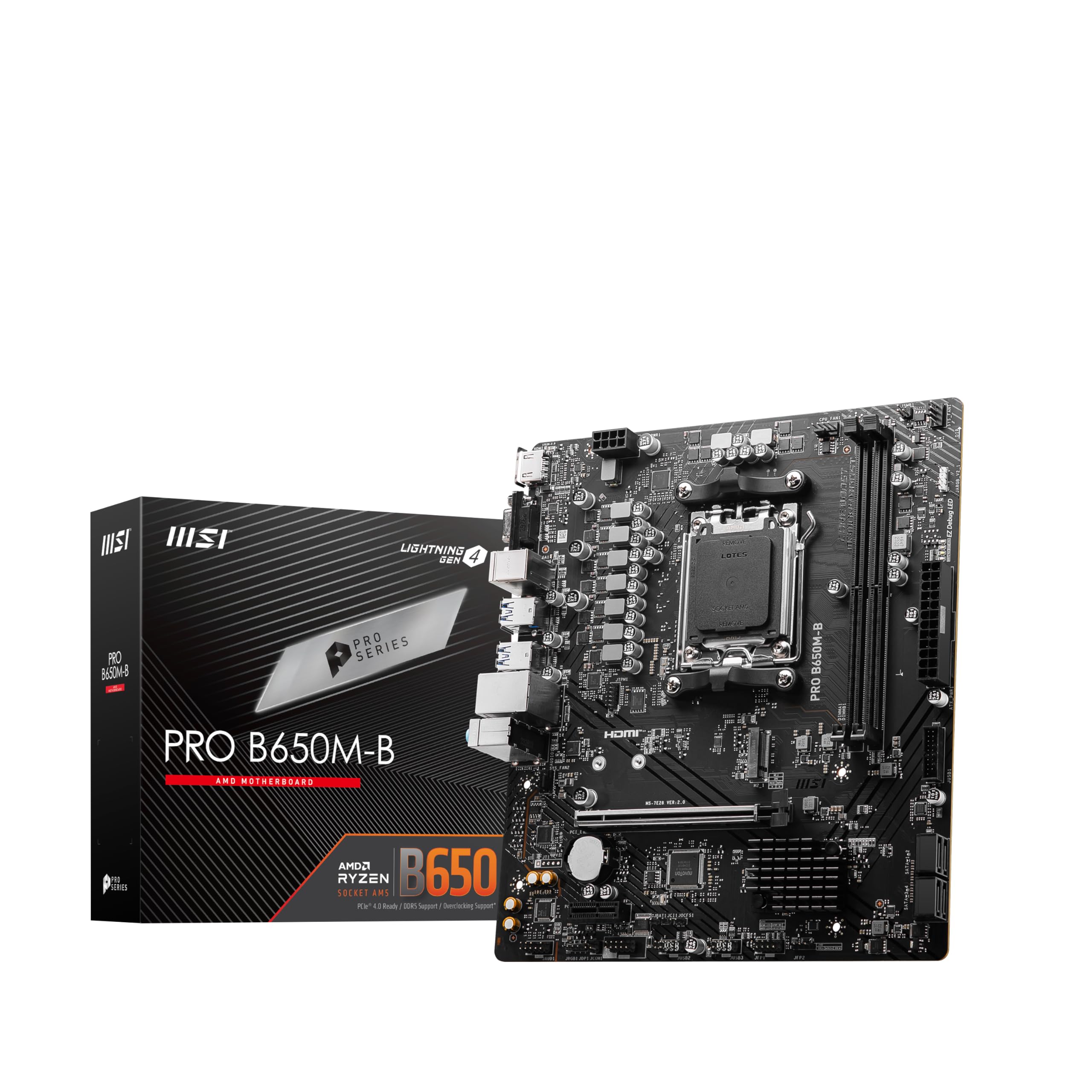 

MSI PRO AMD Ryzen Series Compatible Socket AM5 DDR5 Материнська плата PRO MB6566 B650M-B 9000/8000/7000 Micro-ATX B650M-B