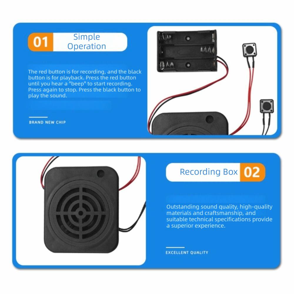 Recordable Voice Recording Box Clear Sound Stuffed Animals Recording Module  Plush Toy