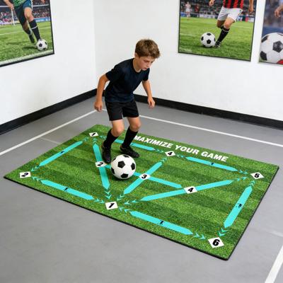 Soccer Foot Step Training Mat Non-Slip Low Noise Football Training System Mat Agility Footstep Training Mat for Dribbling Training At Home