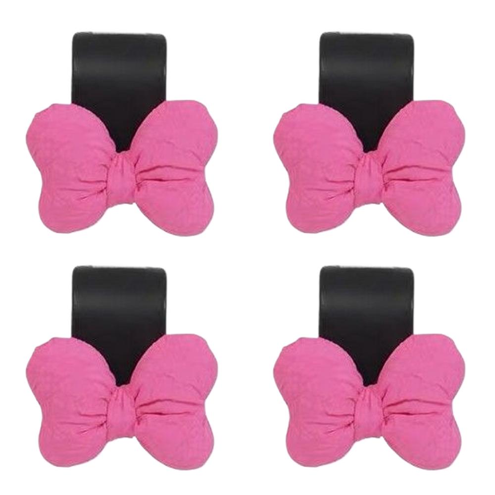 4 PCS Auto Seat Headrest Hunger Bow Tie Design Hooks Car Headrest Coat Bow Tie Hooks For Clothes Coats Bags Hats Purses