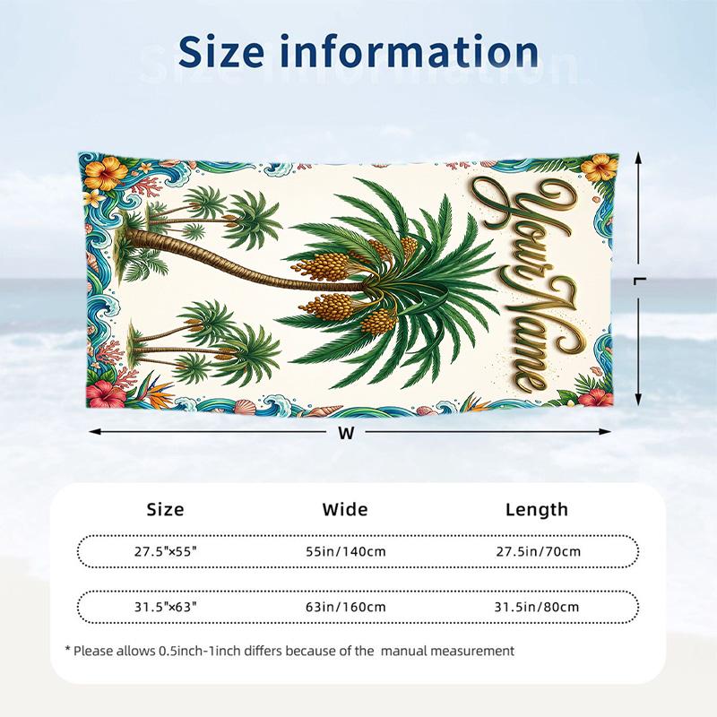 Forest Nature Theme Beach Towel Personalized Custom Name & Text Soft Quick Dry Beach Towel for Swimming Travel