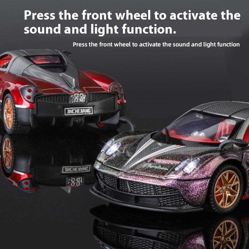 1/32 Scale Pagani Huayra BC Supercar Alloy Metal Diecast Model Car Library Static Sound & Light Ornaments Birthday Gift for Boyfriend