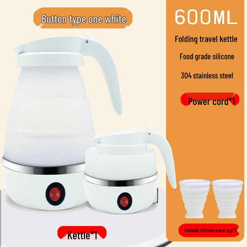 

Компактный дорожный электрический складной чайник с силиконовой чашкой для воды и функцией автоматического отключения China Plug + 2 Folding Cups белый