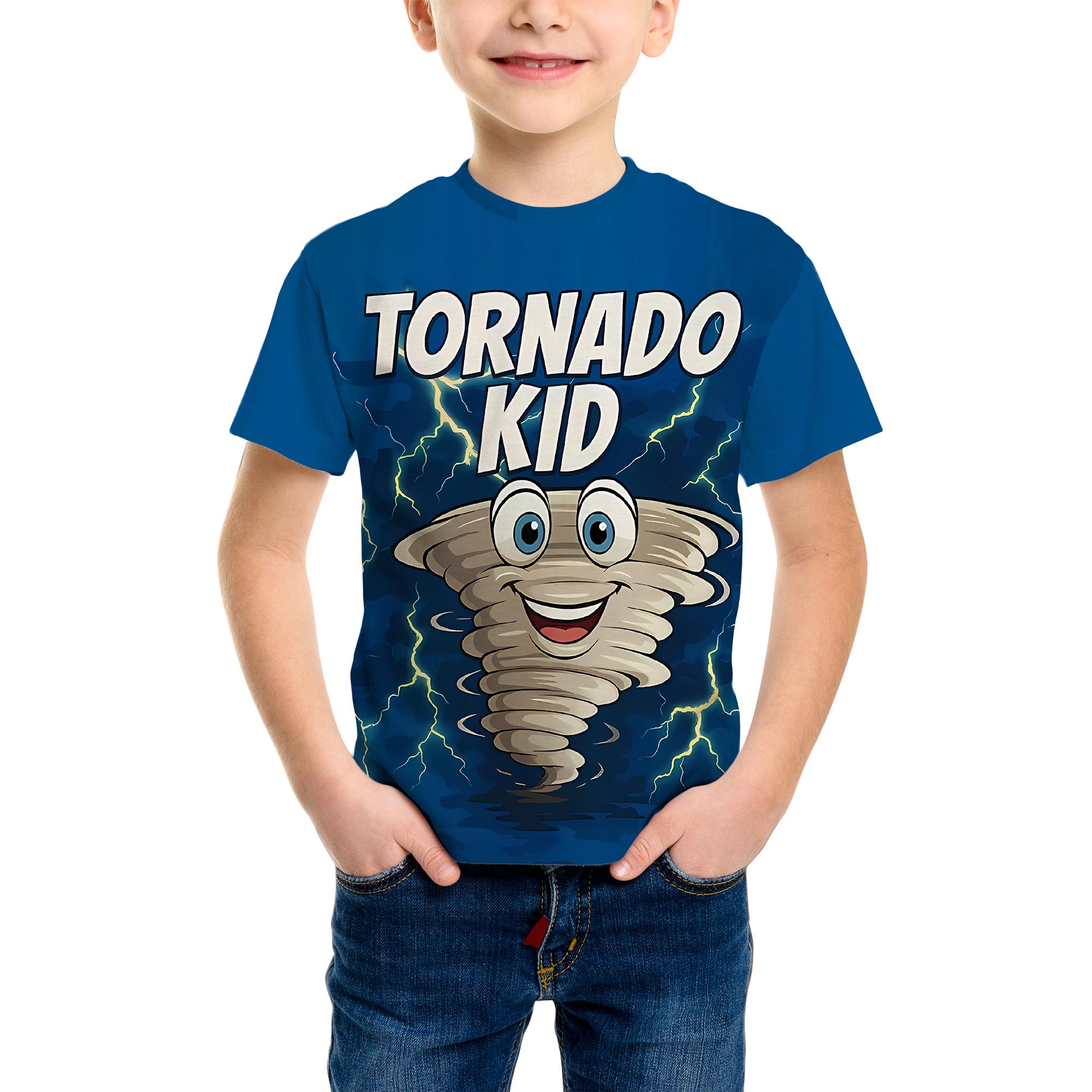 

3D Pattern Printing Fashion T-Shirt Element Printing Summer New Boy Personalized Cool Tops Kids Funny T Shirt 110