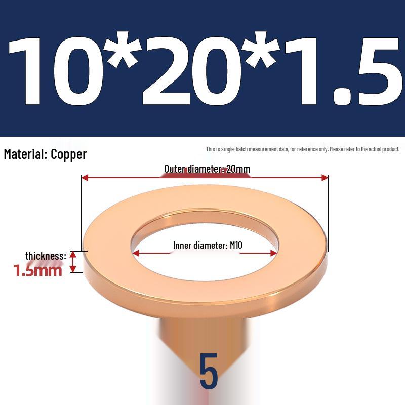 National Standard Red Copper Gasket Seal Ring and Flat Washer M3-M60mm for Marine Instruments