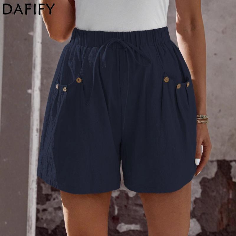 

DAFIFY Women s Fashion Casual Solid Color Print High Waist Sport Shorts S
