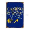 Camino De Santiago För Katoliker Rosenkrans Metallplatta Affisch Biokaraktär Klubb Rostiga Plåtar Tennskylt Affisch