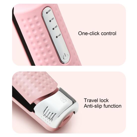 Portable Cordless Hair Straightener 4 Temperature Modes Adjustable Fast Heating 2-In-1 Dual Purpose Curling Wand Flat Iron Electric Hair Styling Tools