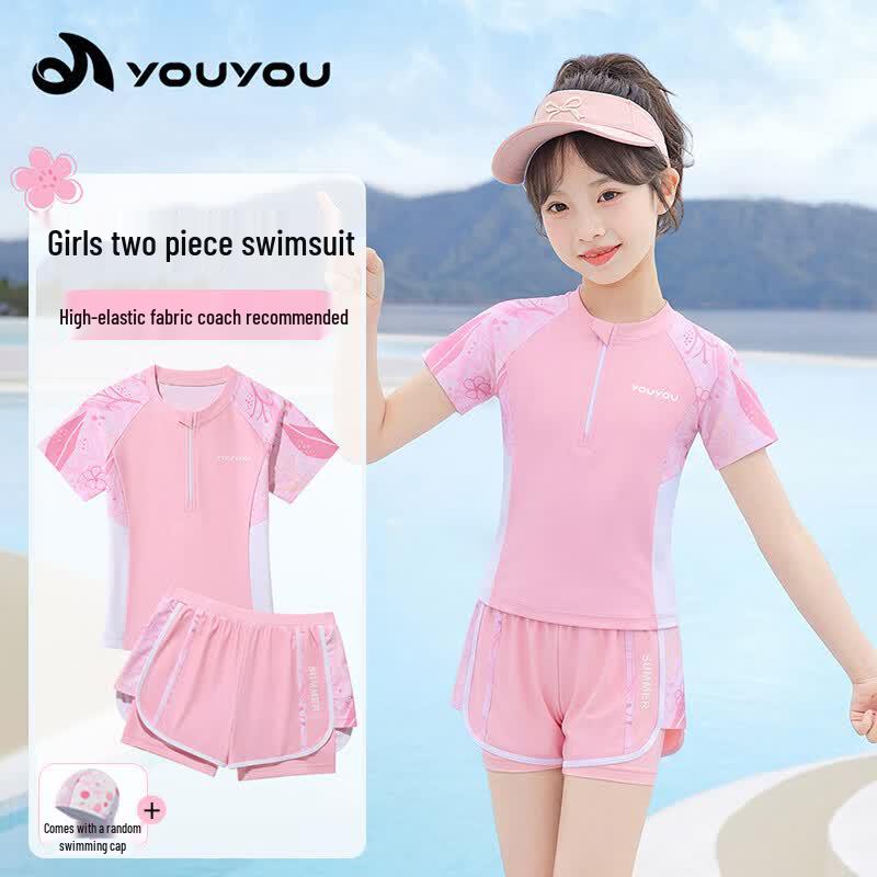 Youyou Girls  3-Piece Two-Piece Swimsuit Set 150 (5XL)