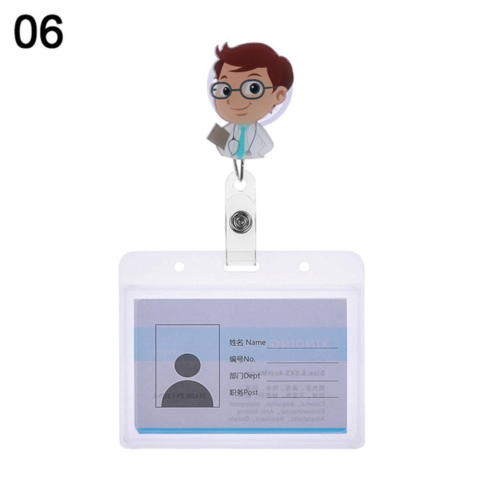 Office Supplies Card Holder Clip Badge Holder Clip Aluminum Name Card Holder Retractable Badge Nurse Doctor ID Badge Holder