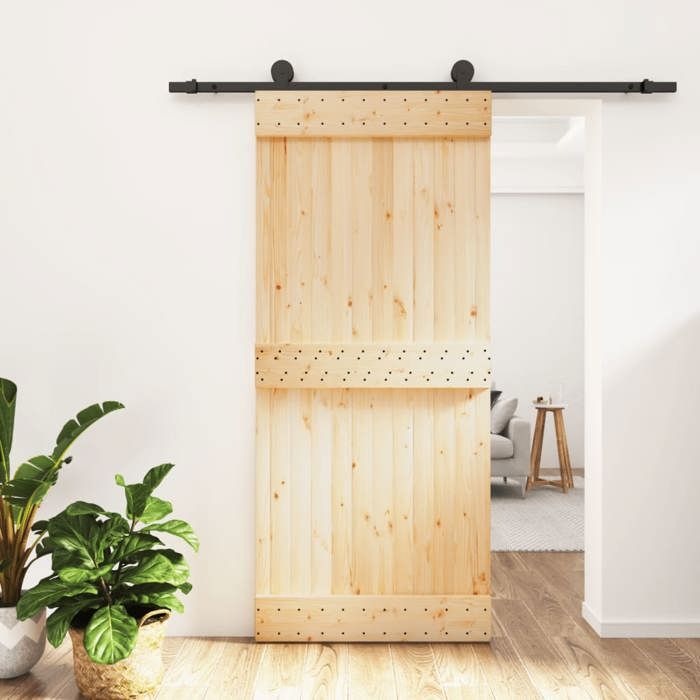 VidaXL Porte coulissante et kit de quincaillerie 90x210 cm pin massif, porte intérieure, porte de grange intérieure 3203067
