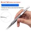 Titanium Alloy Tweezers with Anti-Flywire, Extra Sharp Bent & Straight Tips for Fingerprint Mobile Phone Repair