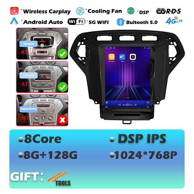 IPS Android 14 For Ford Mondeo 4 2006-2010 Carplay Car Radio Multimedia Video Player Navigaion GPS Stereo