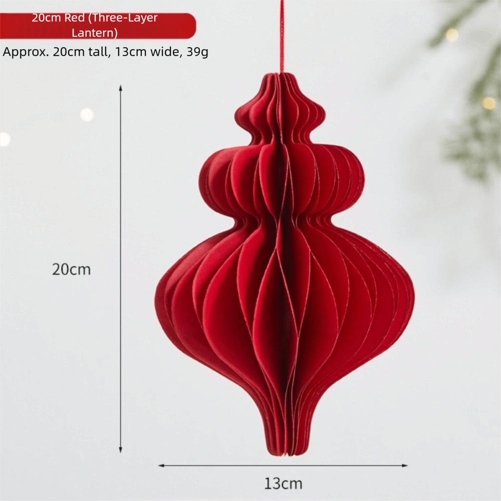 2026 Red Honeycomb New Year Decorations with Tassel Paper Christmas Tree Ornament Hanging Style Christmas Balls Patio Decor