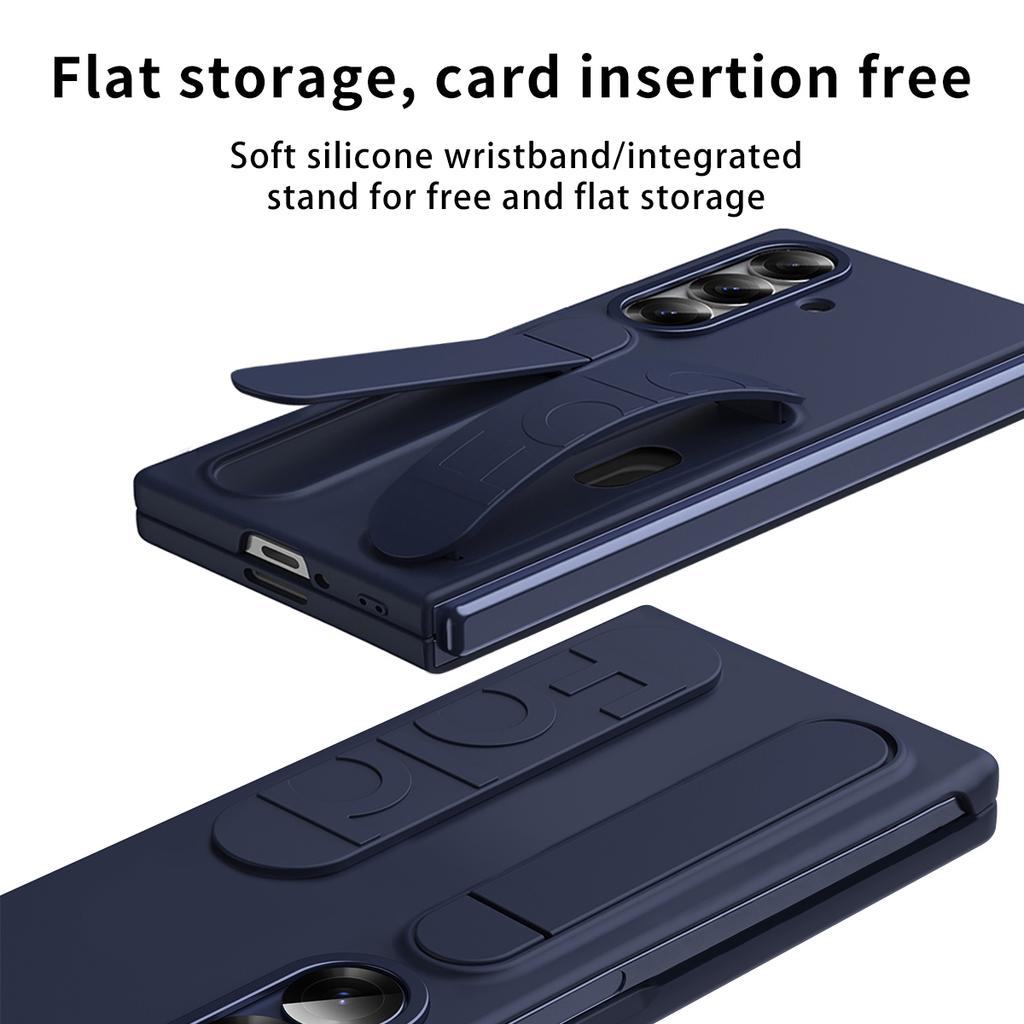 Vertical Wristband Card Slot Kickstand Case for Samsung Z Fold7 5G Invisible Bracket Wrist Stand for Galaxy Z Fold 7 6 5 4 Cover