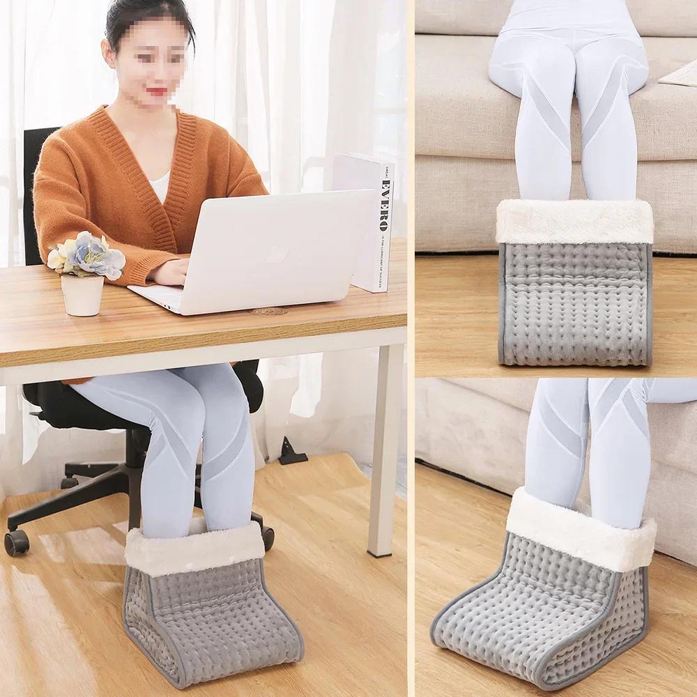 Electric Heated Foot Warmers 30x30x24cm Soft Feet Heating Pad 9 Gear Adjustable Temperature Shoe Heating Pad for US EU Winter