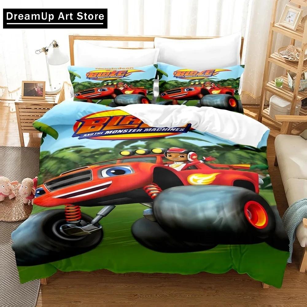 

Комплект постельного белья с 3D-принтом Blaze N Monster Machines, пододеяльник с рисунком, двуспальный, двуспальный, двуспальный, для взрослых мальчиков, постельное белье, пододеяльник EU Single 90x200cm