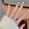 Dopamine Zirconia Gradient Flower Open Ring: Fresh, Sweet, Light Luxury Jewelry for Women