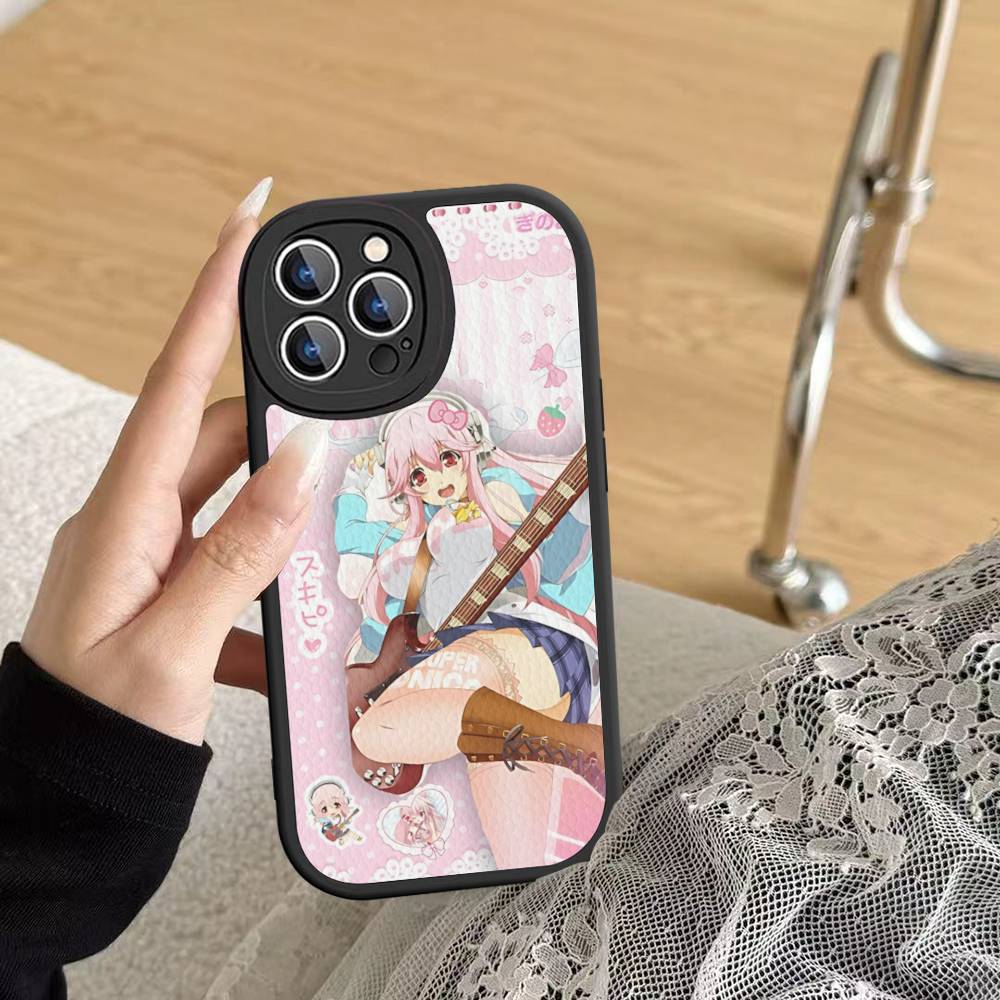 Classic Virtual Singer Super S-Sonico Leather Phone Case For IPhone 16 15 14 17 Pro Max 11 12 Mini Plus Soft Shell