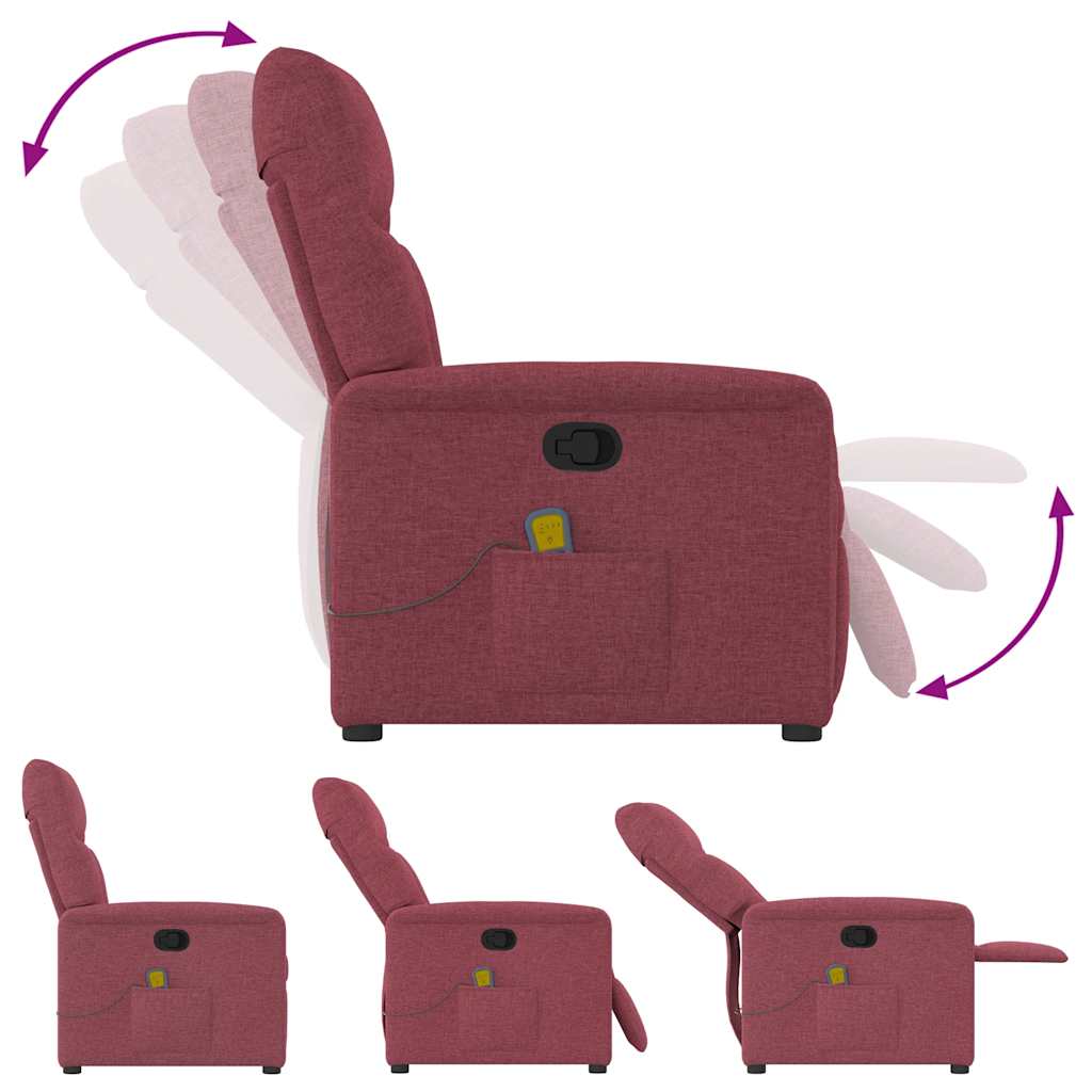 Massage Chair Burgundy Fabric