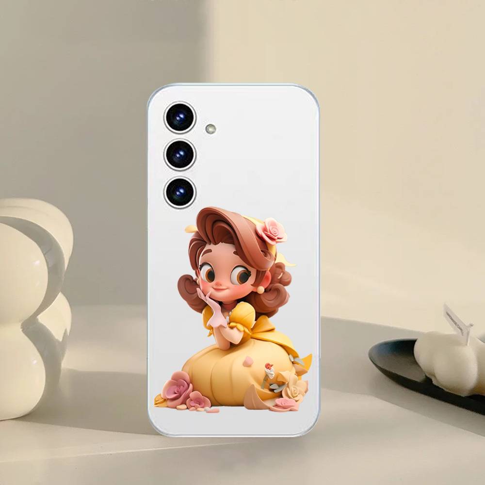 Cute Princess Phone Case For Samsung Galaxy S21 S22 S23 S24 S25ULTRA FE Ultra Plus5G A52S Transparent Cover
