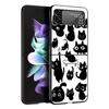 Funny Black Cat Phone Case For Samsung Galaxy Z Flip3 Flip4 Flip5 Case Shell For Z Flip 3 4 5 6 7 Hard Folding Cover