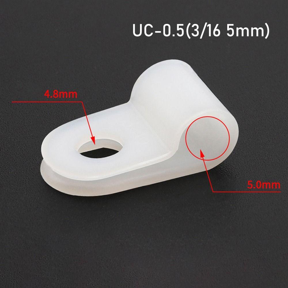 10PCS Plumbing Tightening Cable Clip Nylon Fastening Buckles Durable R-Type Hose Clamp  Cable
